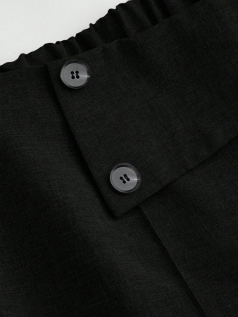 SHEIN Tall CURVE Plus Size Women Office/Commute Elegant Casual Button Decor Minimalist Suit Pants Fall Cloth For Women - Image 8