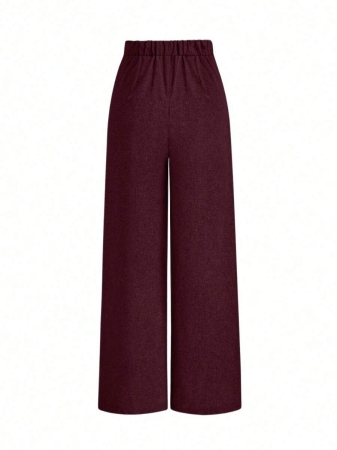 SHEIN Tall CURVE Plus Size Women Office/Commute Elegant Casual Button Decor Minimalist Suit Pants Fall Cloth For Women - Image 10