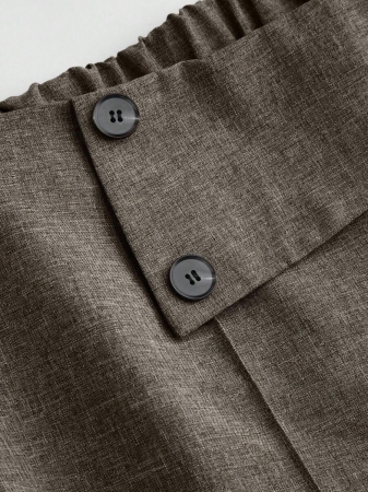 SHEIN Tall CURVE Plus Size Women Office/Commute Elegant Casual Button Decor Minimalist Suit Pants Fall Cloth For Women - Image 27