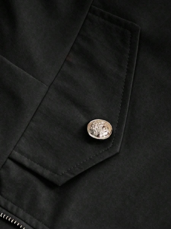 Easura Plus Size Casual Solid Color Utility Jacket, Autumn Fall Winter Cloth For Women - Image 22