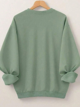 SHEIN LUNE Plus Size Women's Merry & Bright Christmas Trees Print Sweatshirt Pullover Fall Outfit - Image 16