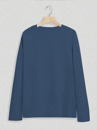 INAWLY Plus Size Crew Neck Daisy Print Long Sleeve Loose Casual T-Shirt Graphic Tees Women Tops For Spring Outfit, For Winter Fall Cloth For Women - Image 3