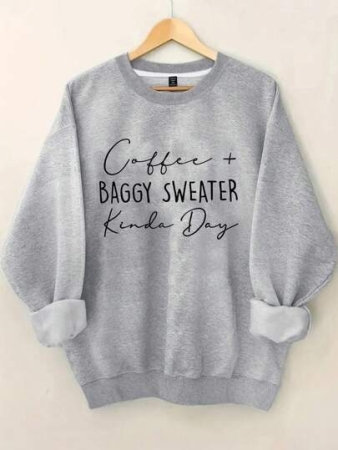 EMERY ROSE Plus Size Women's Letter Print Hot Selling Round Neck Sweatshirt Fall Cloth For Women Winter Autumn