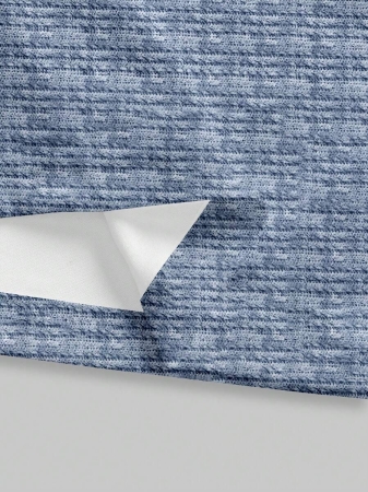 EMERY ROSE Thanksgiving Merlot Color Striped Print Casual Minimalist Plus Size Women Turtleneck Long T-Shirt, Autumn/Winter - Image 4