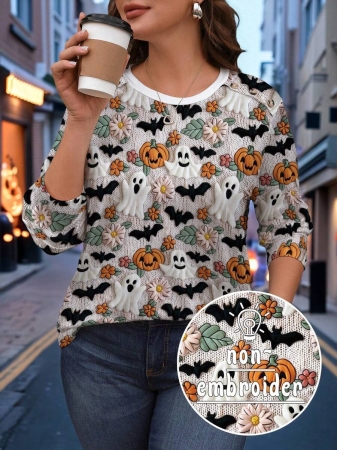 EMERY ROSE Plus Size Minimalist Colorblock Striped Print Long Sleeve T-Shirt - Image 63