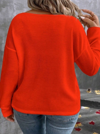 EMERY ROSE New Fashion Casual V-Neck Long Sleeve T-Shirt For Plus Size Women Fall Cloth For Women - Image 13