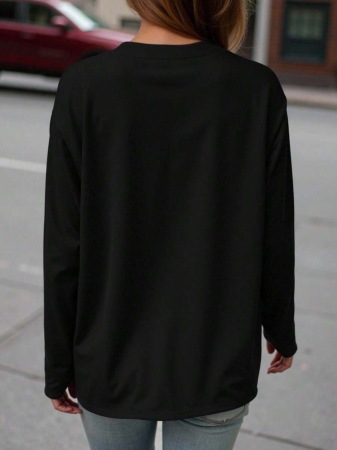 DrmWander Christmas Plus Size Vacation Vibe T-Shirt, Plus Size Casual Streetwear Top, Graphic Long Sleeve T-Shirt, Cute Autumn/Winter Pullover - Image 6