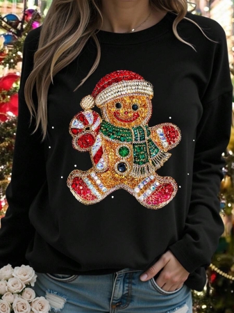 DrmWander Christmas Plus Size Vacation Vibe T-Shirt, Plus Size Casual Streetwear Top, Graphic Long Sleeve T-Shirt, Cute Autumn/Winter Pullover - Image 10