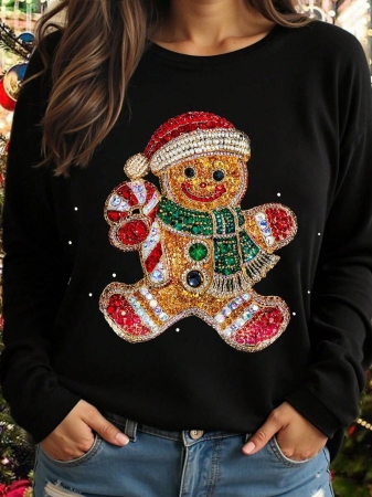 DrmWander Christmas Plus Size Vacation Vibe T-Shirt, Plus Size Casual Streetwear Top, Graphic Long Sleeve T-Shirt, Cute Autumn/Winter Pullover - Image 12