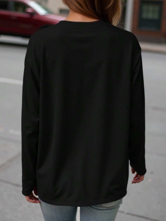 DrmWander Christmas Plus Size Vacation Vibe T-Shirt, Plus Size Casual Streetwear Top, Graphic Long Sleeve T-Shirt, Cute Autumn/Winter Pullover - Image 14