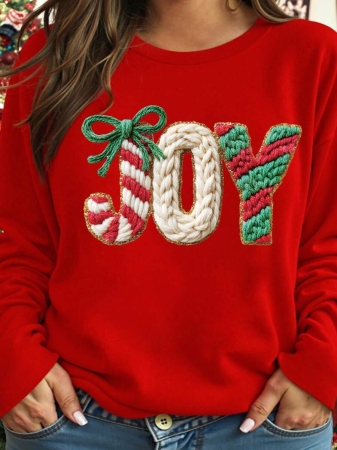 DrmWander Christmas Plus Size Vacation Vibe T-Shirt, Plus Size Casual Streetwear Top, Graphic Long Sleeve T-Shirt, Cute Autumn/Winter Pullover - Image 38