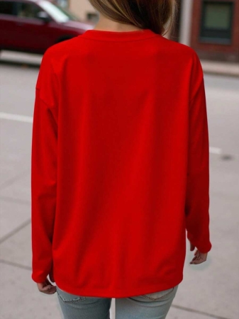 DrmWander Christmas Plus Size Vacation Vibe T-Shirt, Plus Size Casual Streetwear Top, Graphic Long Sleeve T-Shirt, Cute Autumn/Winter Pullover - Image 40