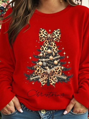 DrmWander Christmas Plus Size Vacation Vibe T-Shirt, Plus Size Casual Streetwear Top, Graphic Long Sleeve T-Shirt, Cute Autumn/Winter Pullover - Image 41