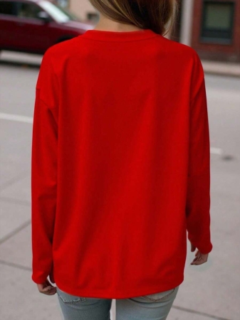 DrmWander Christmas Plus Size Vacation Vibe T-Shirt, Plus Size Casual Streetwear Top, Graphic Long Sleeve T-Shirt, Cute Autumn/Winter Pullover - Image 47