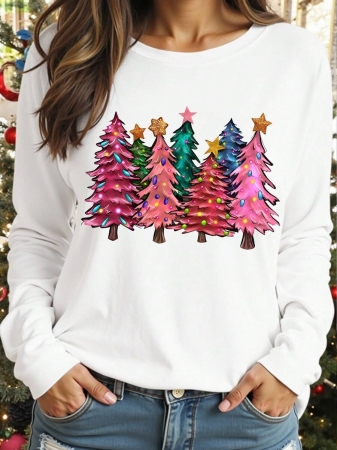 DrmWander Christmas Plus Size Vacation Vibe T-Shirt, Plus Size Casual Streetwear Top, Graphic Long Sleeve T-Shirt, Cute Autumn/Winter Pullover - Image 50