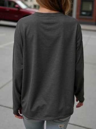 DrmWander Christmas Plus Size Vacation Vibe T-Shirt, Plus Size Casual Streetwear Top, Graphic Long Sleeve T-Shirt, Cute Autumn/Winter Pullover - Image 59