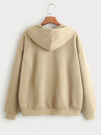 INAWLY Plus Zip Up Drawstring Thermal Lined Hoodie, Winter Graduation,Back To School Outfits,Graduation,Teacher Outfits For Women,Back To School Pullover Fall Outfit Autumn - Image 3