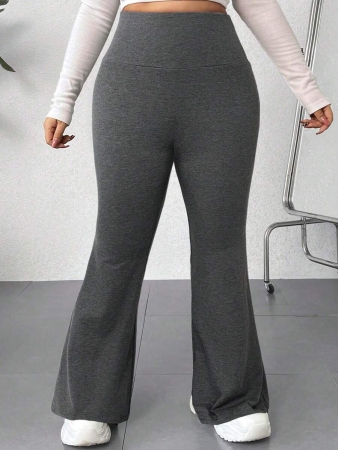 SHEIN EZwear Plus Size Casual Versatile Solid Color Loose Flared Hem Sweatpants Graduation,Back To School Outfits,Graduation,Teacher Outfits For Women,Back To School - Image 5