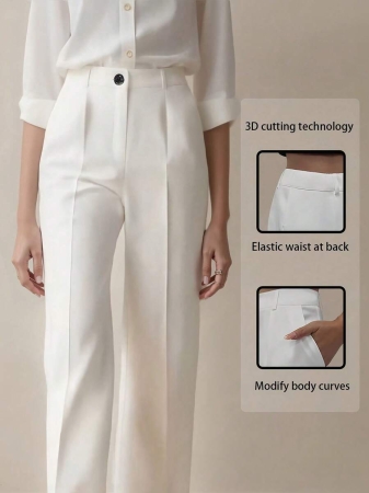 Women's High Waist Pleated Loose Fit Trousers, Suitable For Work And Casual Wear, Spring/Summer - Image 8