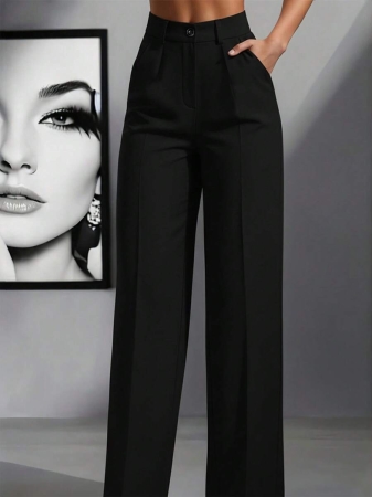 Women's High Waist Pleated Loose Fit Trousers, Suitable For Work And Casual Wear, Spring/Summer - Image 11