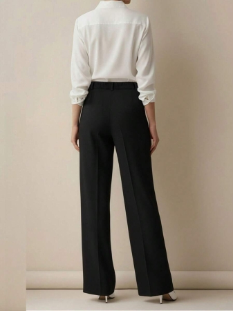 Women's High Waist Pleated Loose Fit Trousers, Suitable For Work And Casual Wear, Spring/Summer - Image 15