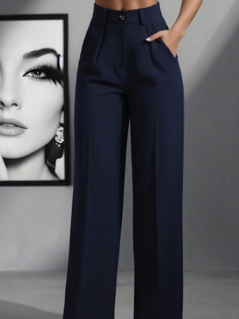 Women's High Waist Pleated Loose Fit Trousers, Suitable For Work And Casual Wear, Spring/Summer - Image 20