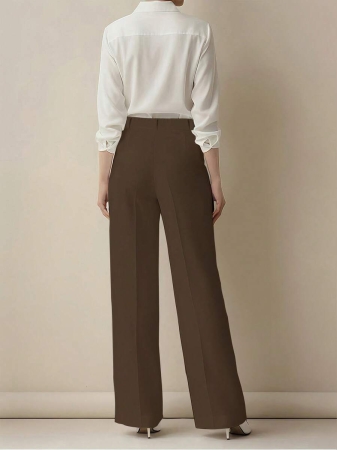 Women's High Waist Pleated Loose Fit Trousers, Suitable For Work And Casual Wear, Spring/Summer - Image 37