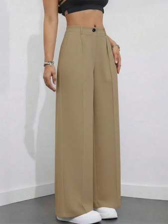 Women's High Waist Pleated Loose Fit Trousers, Suitable For Work And Casual Wear, Spring/Summer - Image 52