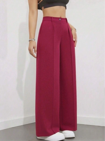 Women's High Waist Pleated Loose Fit Trousers, Suitable For Work And Casual Wear, Spring/Summer - Image 58