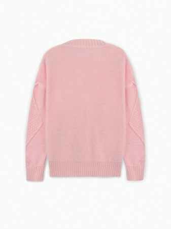 Women's V-Neck Cardigan A Loose-Fit Long-Sleeve Style With Fried Noodle Pattern & Retro Button Design. This Machine-Washable Casual Winter Outerwear Is Suitable For Office And Daily Outfits. - Image 20