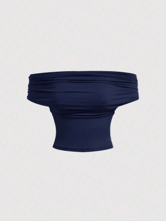 SHEIN MOD Women's Elegant Solid Color Versatile Halter Neck Top, Summer - Image 67