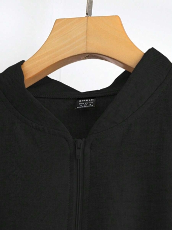 SHEIN LUNE Women's Solid Color Long Sleeve Zip-Up Jacket And Pants Casual Suit Fall Cloth For Women - Image 4