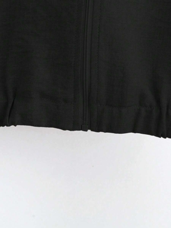 SHEIN LUNE Women's Solid Color Long Sleeve Zip-Up Jacket And Pants Casual Suit Fall Cloth For Women - Image 5