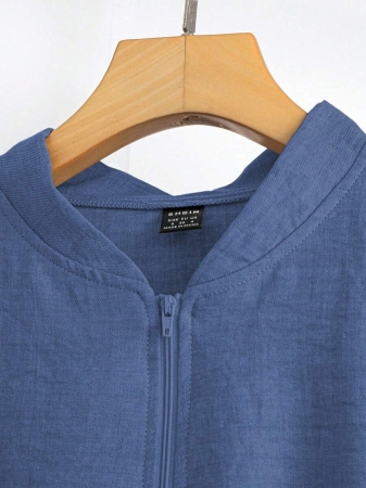 SHEIN LUNE Women's Solid Color Long Sleeve Zip-Up Jacket And Pants Casual Suit Fall Cloth For Women - Image 14