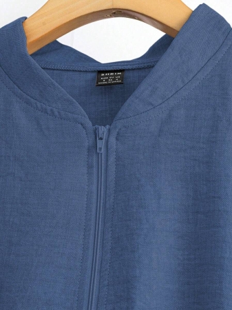 SHEIN LUNE Women's Solid Color Long Sleeve Zip-Up Jacket And Pants Casual Suit Fall Cloth For Women - Image 16