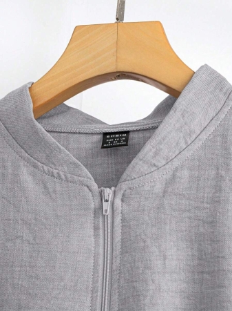 SHEIN LUNE Women's Solid Color Long Sleeve Zip-Up Jacket And Pants Casual Suit Fall Cloth For Women - Image 24