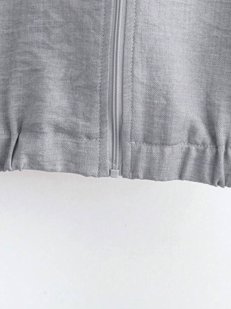 SHEIN LUNE Women's Solid Color Long Sleeve Zip-Up Jacket And Pants Casual Suit Fall Cloth For Women - Image 26