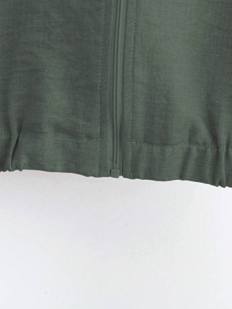 SHEIN LUNE Women's Solid Color Long Sleeve Zip-Up Jacket And Pants Casual Suit Fall Cloth For Women - Image 31