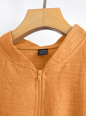 SHEIN LUNE Women's Solid Color Long Sleeve Zip-Up Jacket And Pants Casual Suit Fall Cloth For Women - Image 34