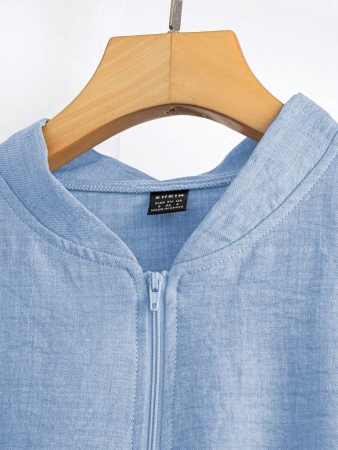 SHEIN LUNE Women's Solid Color Long Sleeve Zip-Up Jacket And Pants Casual Suit Fall Cloth For Women - Image 39