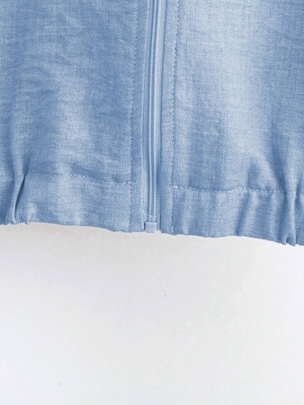 SHEIN LUNE Women's Solid Color Long Sleeve Zip-Up Jacket And Pants Casual Suit Fall Cloth For Women - Image 40