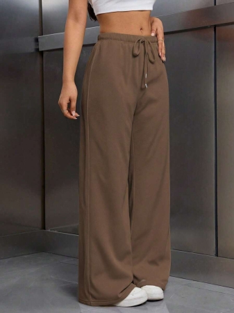 EMERY ROSE Women Ivory Color Thermal Lined Elastic Waist Drawstring Loose Pants Fall Cloth For Women - Image 28