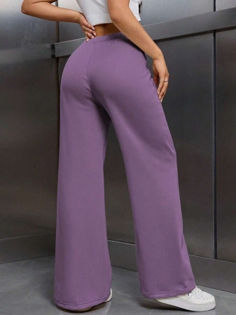 EMERY ROSE Women Ivory Color Thermal Lined Elastic Waist Drawstring Loose Pants Fall Cloth For Women - Image 31