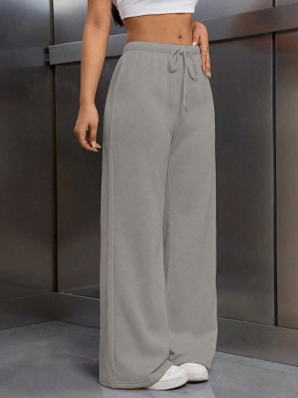 EMERY ROSE Women Ivory Color Thermal Lined Elastic Waist Drawstring Loose Pants Fall Cloth For Women - Image 38