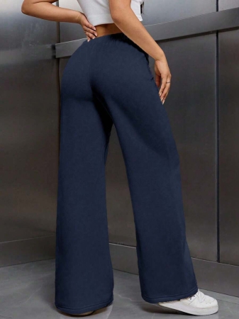 EMERY ROSE Women Ivory Color Thermal Lined Elastic Waist Drawstring Loose Pants Fall Cloth For Women - Image 57