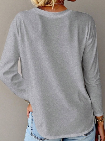 EMERY ROSE Women's Christmas Snowman Print Long Sleeve T-Shirt - Image 3