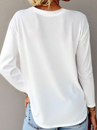 EMERY ROSE Women's Christmas Snowman Print Long Sleeve T-Shirt - Image 37