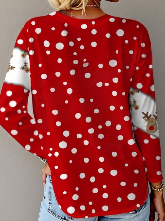 EMERY ROSE Women's Christmas Snowman Print Long Sleeve T-Shirt - Image 46