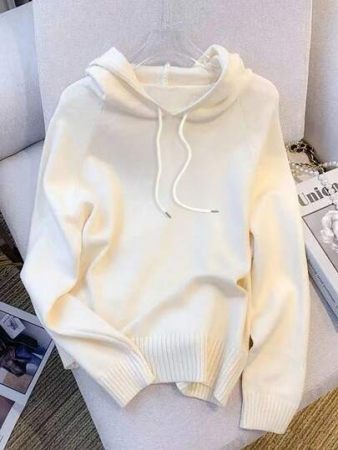Resyla Women's Casual Minimalist Hooded Long Sleeve Sweater, Versatile For Autumn/Winter