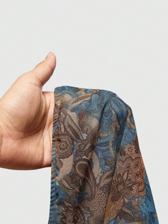 ROMWE Hippie Summer Retro Hippie Western Cowgirl Paisley Print Bohemian Fringed Hem Transparent Bead Upper Plus Size Women's Tube Top - Image 6